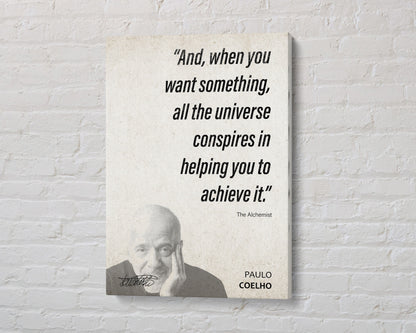 Paulo Coelho Quote Wall Art | The Alchemist Quote Poster, Quote Print, Quote Art, Book Quote, Canvas Print, Book Lover Gift