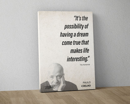Paulo Coelho Quote Wall Art | The Alchemist Quote Poster, Quote Print, Quote Art, Book Quote, Canvas Wall Art, Book Lover Gift