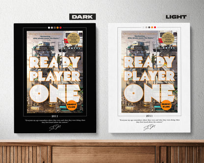 Ready Player One Book Cover Poster | Ernest Cline, Ready Player One Poster, Book Posters, Canvas Wall Art, Book Art, Book Lover Gift