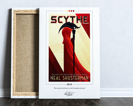 Scythe Book Cover Poster | Neal Shusterman, Scythe Poster, Scythe Print, Book Posters, Canvas Wall Art, Book Art, Book Lover Gift