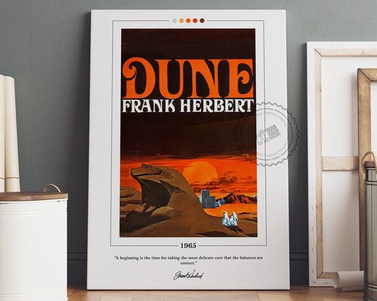 Dune Book Cover Poster | Frank Herbert, Dune Poster, Dune Print, Book Posters, Book Print, Canvas Wall Art, Book Art, Book Lover Gift