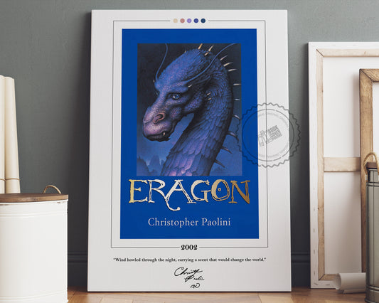 Eragon Book Cover Poster | Christopher Paolini, Eragon Poster, Eragon Print, Book Posters, Canvas Wall Art, Book Art, Book Lover Gift