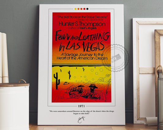 Fear and Loathing in Las Vegas Book Cover Poster | Hunter S. Thompson, Fear and Loathing in Las Vegas Poster, Book Posters, Book Lover Gift