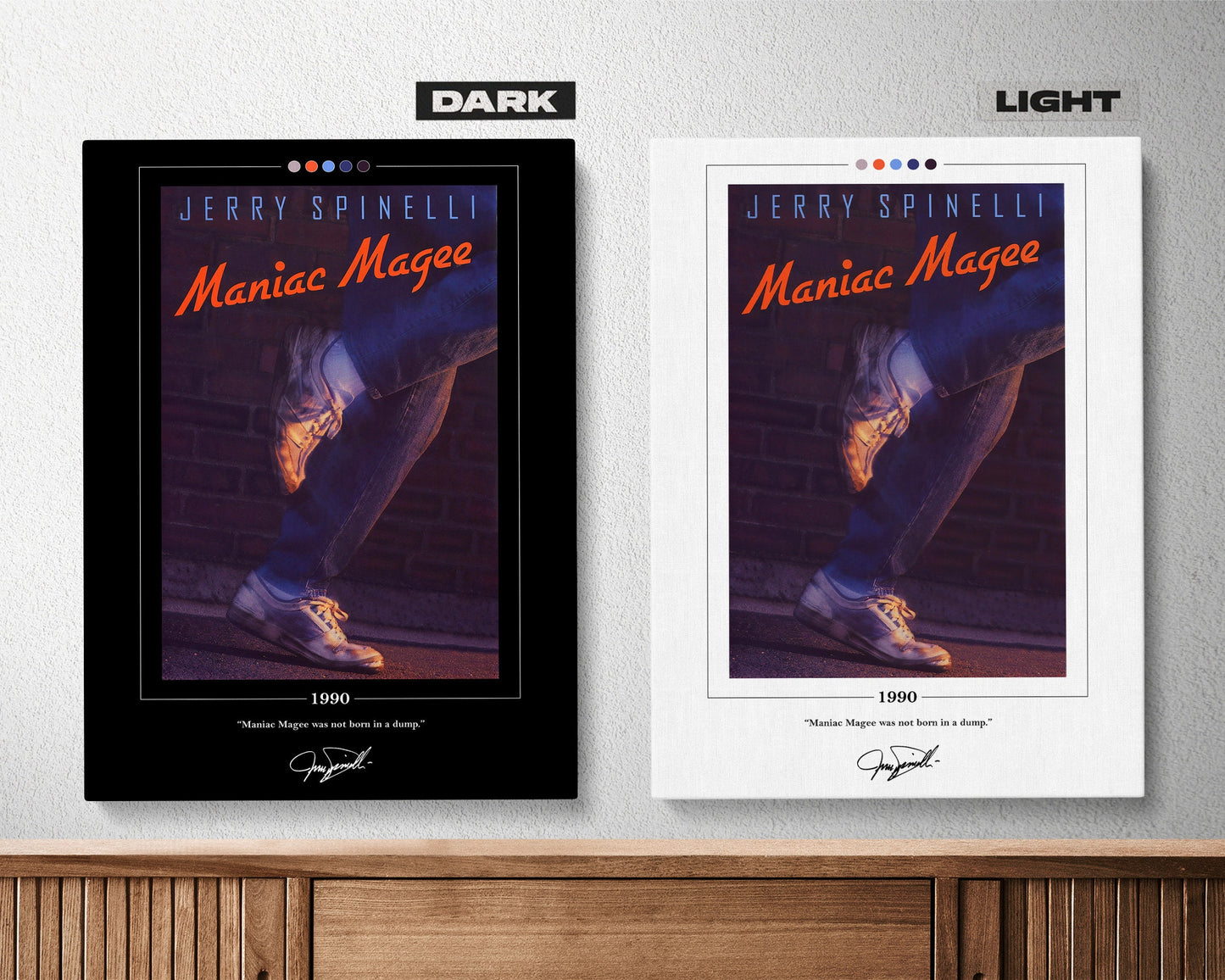 Maniac Magee Book Cover Poster | Jerry Spinelli, Maniac Magee Poster, Maniac Magee Print, Book Posters, Canvas Wall Art, Book Lover Gift
