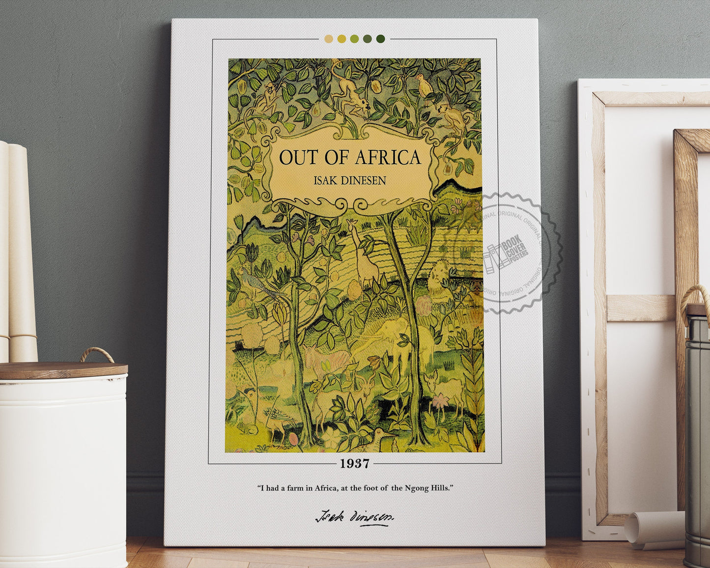 Out of Africa Book Cover Poster | Isak Dinesen, Out of Africa Poster, Out of Africa Print, Book Posters, Canvas Wall Art, Book Lover Gift