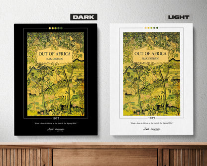 Out of Africa Book Cover Poster | Isak Dinesen, Out of Africa Poster, Out of Africa Print, Book Posters, Canvas Wall Art, Book Lover Gift