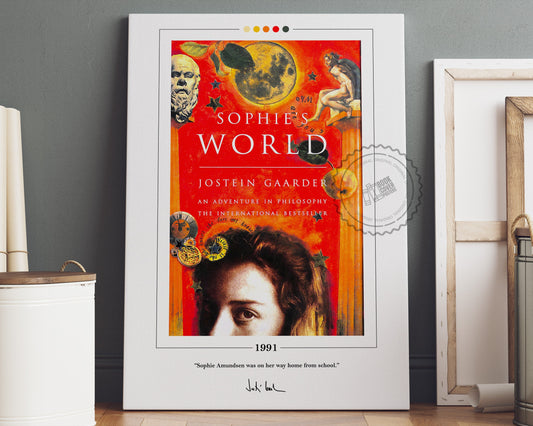 Sophie's World Book Cover Poster | Jostein Gaarder, Sophie's World Poster, Sophie's World Print, Book Posters, Canvas Print, Book Lover Gift