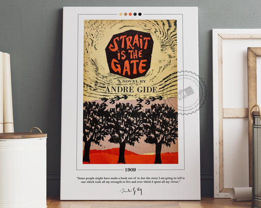Strait is the Gate Book Cover Poster | Andre Gide, Strait is the Gate Poster, Strait is the Gate Print, Book Posters, Book Lover Gift