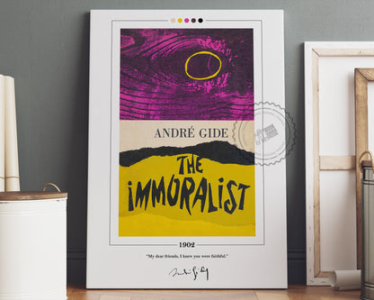 The Immoralist Book Cover Poster | Andre Gide, The Immoralist Poster, The Immoralist Print, Book Posters, Canvas Wall Art, Book Lover Gift