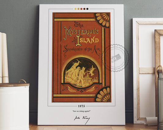 The Mysterious Island Book Cover Poster | Jules Verne, The Mysterious Island Poster, Book Posters, Canvas Wall Art, Book Lover Gift