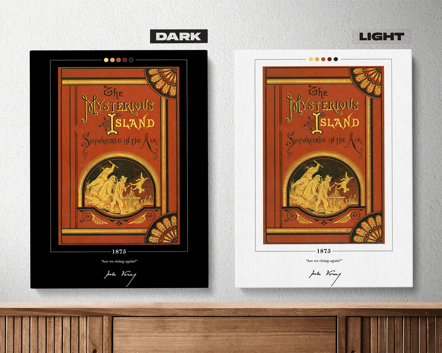 The Mysterious Island Book Cover Poster | Jules Verne, The Mysterious Island Poster, Book Posters, Canvas Wall Art, Book Lover Gift