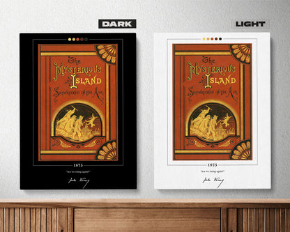 The Mysterious Island Book Cover Poster | Jules Verne, The Mysterious Island Poster, Book Posters, Canvas Wall Art, Book Lover Gift