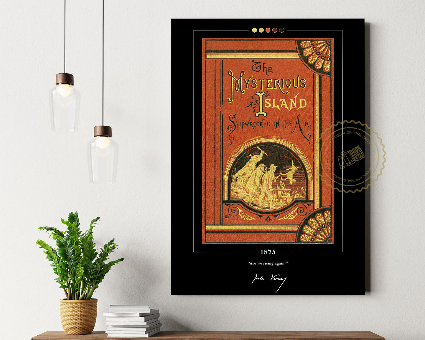 The Mysterious Island Book Cover Poster | Jules Verne, The Mysterious Island Poster, Book Posters, Canvas Wall Art, Book Lover Gift