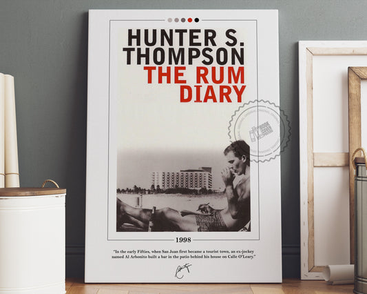 The Rum Diary Book Cover Poster | Hunter S. Thompson, The Rum Diary Poster, The Rum Diary Print, Book Posters, Book Art, Book Lover Gift