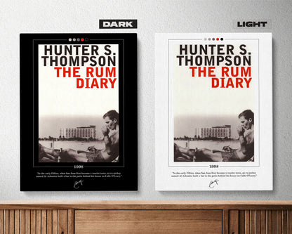 The Rum Diary Book Cover Poster | Hunter S. Thompson, The Rum Diary Poster, The Rum Diary Print, Book Posters, Book Art, Book Lover Gift