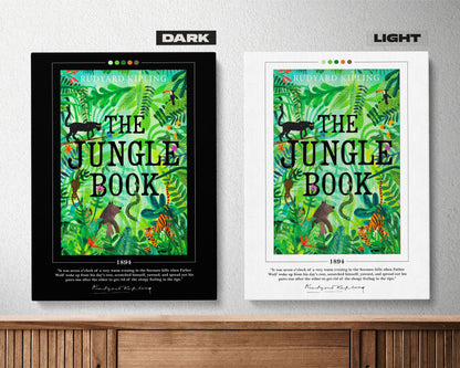 The Jungle Book Book Cover Poster | Rudyard Kipling, Jungle Book Poster, Jungle Book Print, Book Posters, Canvas Wall Art, Book Lover Gift