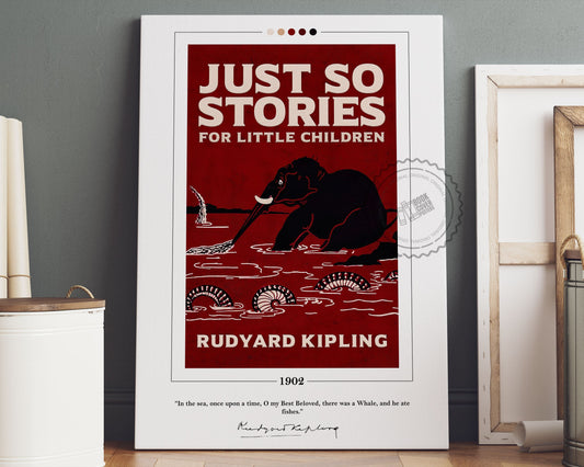 Just So Stories Book Cover Poster | Rudyard Kipling, Just So Stories Poster, Just So Stories Print, Book Posters, Book Art, Book Lover Gift