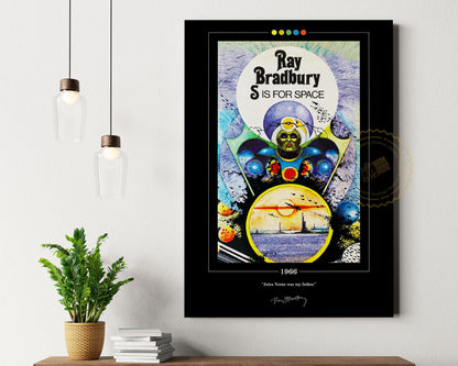 S Is for Space Book Cover Poster | Ray Bradbury, S Is for Space Poster, S Is for Space Print, Book Posters, Canvas Wall Art, Book Lover Gift