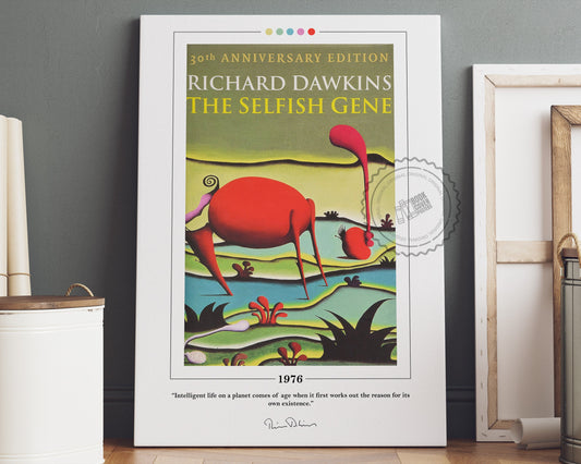 The Selfish Gene Book Cover Poster | Richard Dawkins, The Selfish Gene Poster, Book Posters, Book Art, Canvas Wall Art, Book Lover Gift