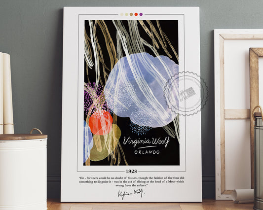 Orlando Book Cover Poster | Virginia Woolf, Orlando Poster, Orlando Print, Book Posters, Book Art, Canvas Wall Art, Book Lover Gift