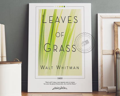 Leaves of Grass Book Cover Poster | Walt Whitman, Leaves of Grass Poster, Leaves of Grass Print, Book Posters, Book Art, Book Lover Gift