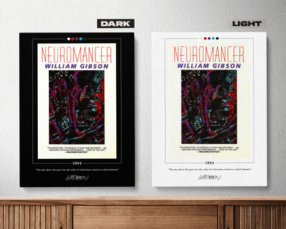Neuromancer Book Cover Poster | William Gibson, Neuromancer Poster, Neuromancer Print, Book Posters, Canvas Wall Art, Book Lover Gift