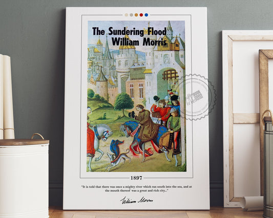 The Sundering Flood Book Cover Poster | William Morris, The Sundering Flood Poster, Book Posters, Book Art, Canvas Wall Art, Book Lover Gift