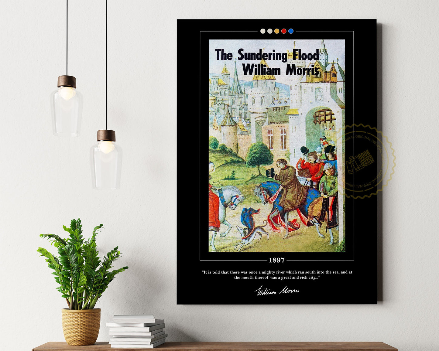 The Sundering Flood Book Cover Poster | William Morris, The Sundering Flood Poster, Book Posters, Book Art, Canvas Wall Art, Book Lover Gift