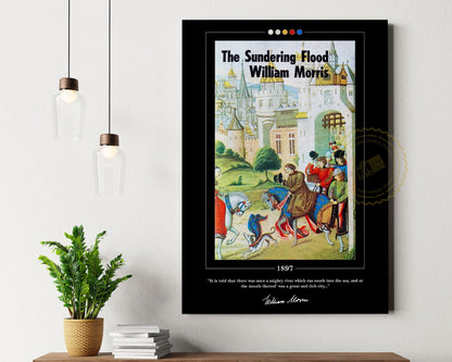 The Sundering Flood Book Cover Poster | William Morris, The Sundering Flood Poster, Book Posters, Book Art, Canvas Wall Art, Book Lover Gift