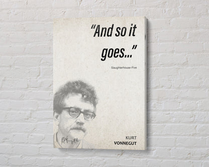 Kurt Vonnegut Quote Wall Art | Slaughterhouse Five Quote Poster, Quote Print, Quote Art, Book Quote, Canvas Wall Art, Book Lover Gift