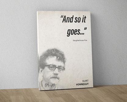 Kurt Vonnegut Quote Wall Art | Slaughterhouse Five Quote Poster, Quote Print, Quote Art, Book Quote, Canvas Wall Art, Book Lover Gift