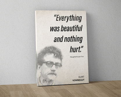 Kurt Vonnegut Quote Wall Art | Slaughterhouse Five Quote Poster, Quote Print, Quote Art, Book Quote, Canvas Print, Book Lover Gift