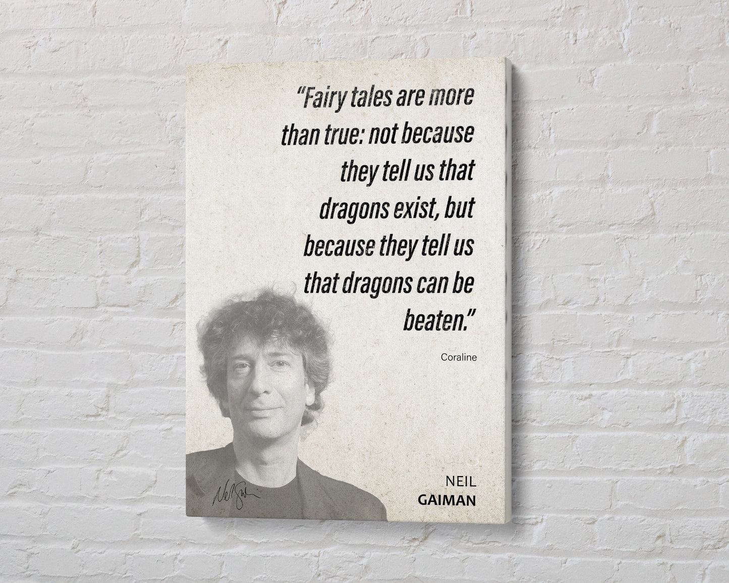 Neil Gaiman Quote Wall Art | Coraline Quote Poster, Quote Print, Quote Art, Book Quote, Canvas Wall Art, Book Lover Gift