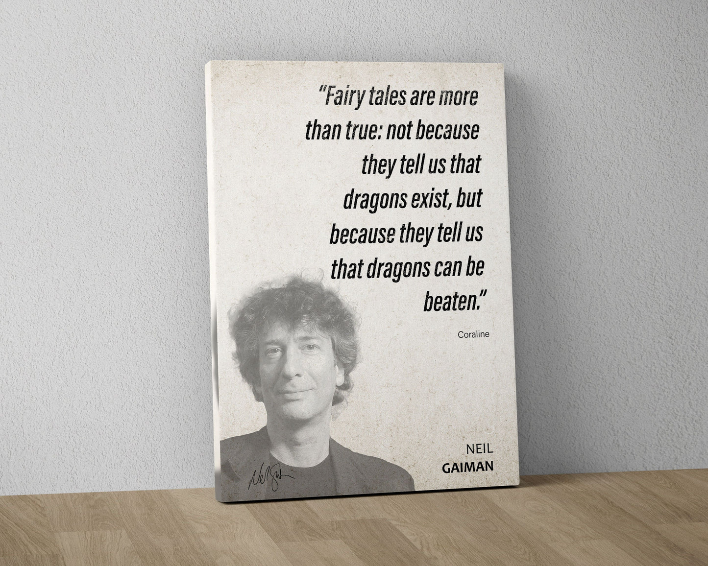 Neil Gaiman Quote Wall Art | Coraline Quote Poster, Quote Print, Quote Art, Book Quote, Canvas Wall Art, Book Lover Gift