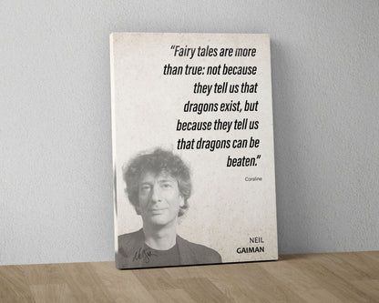 Neil Gaiman Quote Wall Art | Coraline Quote Poster, Quote Print, Quote Art, Book Quote, Canvas Wall Art, Book Lover Gift