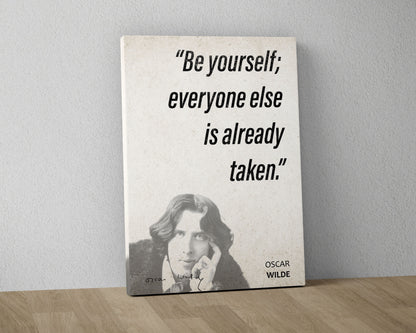 Oscar Wilde Quote Wall Art | "Be Yourself" Quote Poster, Quote Print, Quote Art, Book Quote, Canvas Wall Art, Book Lover Gift