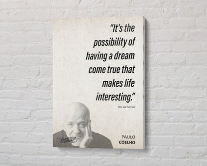 Paulo Coelho Quote Wall Art | The Alchemist Quote Poster, Quote Print, Quote Art, Book Quote, Canvas Wall Art, Book Lover Gift