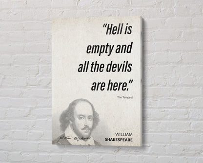 William Shakespeare Quote Wall Art | The Tempest Quote Poster, Quote Print, Quote Art, Book Quote, Canvas Wall Art, Book Lover Gift
