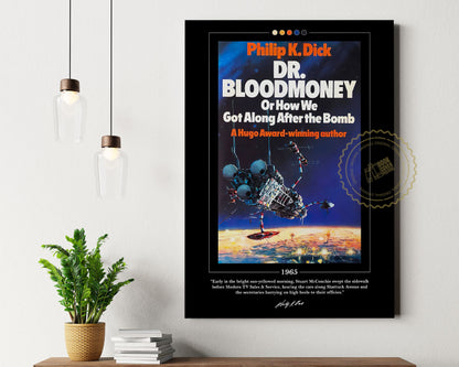 Dr. Bloodmoney Book Cover Poster | Philip K Dick, Dr. Bloodmoney Poster, Dr. Bloodmoney Print, Book Poster, Canvas Wall Art, Book Lover Gift