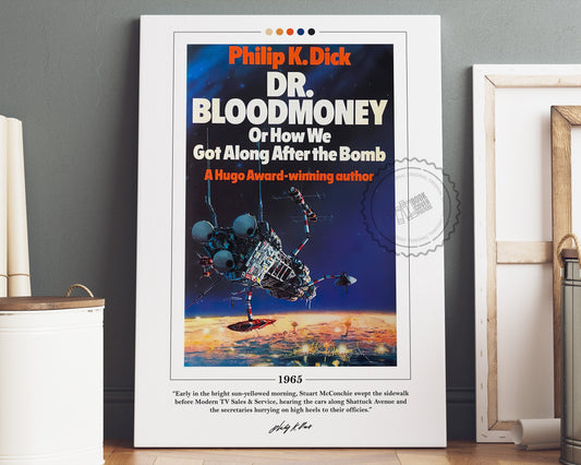 Dr. Bloodmoney Book Cover Poster | Philip K Dick, Dr. Bloodmoney Poster, Dr. Bloodmoney Print, Book Poster, Canvas Wall Art, Book Lover Gift