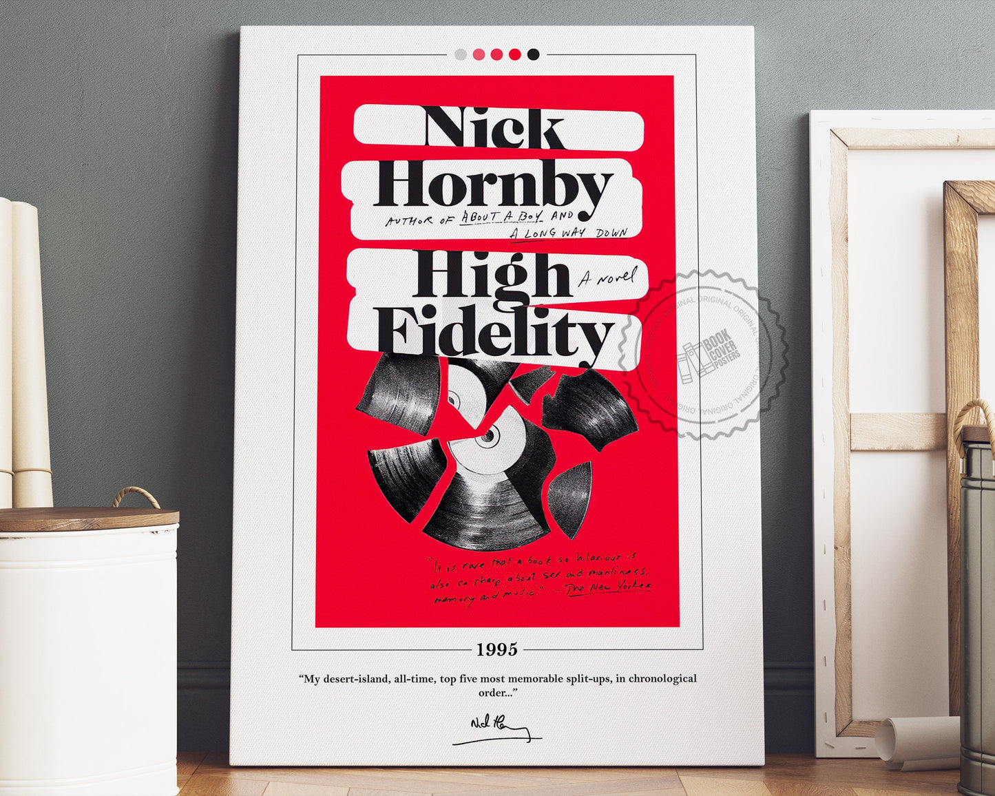 High Fidelity Book Cover Poster | Nick Hornby, High Fidelity Poster, High Fidelity Print, Book Posters, Canvas Wall Art, Book Lover Gift