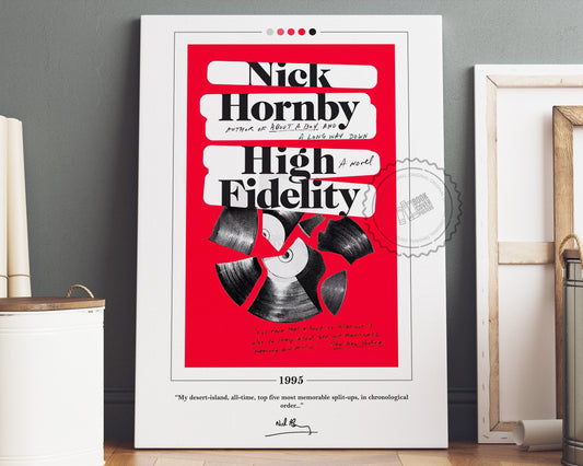 High Fidelity Book Cover Poster | Nick Hornby, High Fidelity Poster, High Fidelity Print, Book Posters, Canvas Wall Art, Book Lover Gift