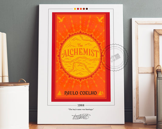 The Alchemist Book Cover Poster | Paulo Coelho, The Alchemist Poster, The Alchemist Print, Book Posters, Canvas Wall Art, Book Lover Gift