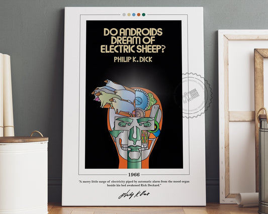 Do Androids Dream of Electric Sheep Book Cover Poster | Philip K Dick, Do Androids Dream of Electric Sheep Poster, Book Poster, Canvas Print
