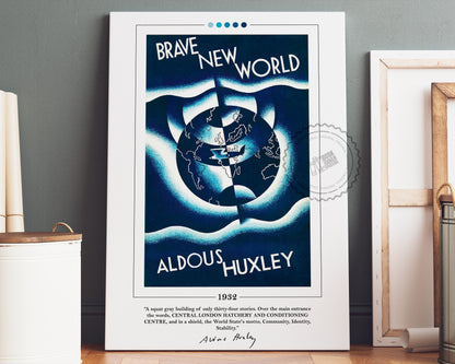 Brave New World Book Cover Poster | Aldous Huxley, Brave New World Poster, Brave New World Print, Book Posters, Book Prints, Canvas Wall Art