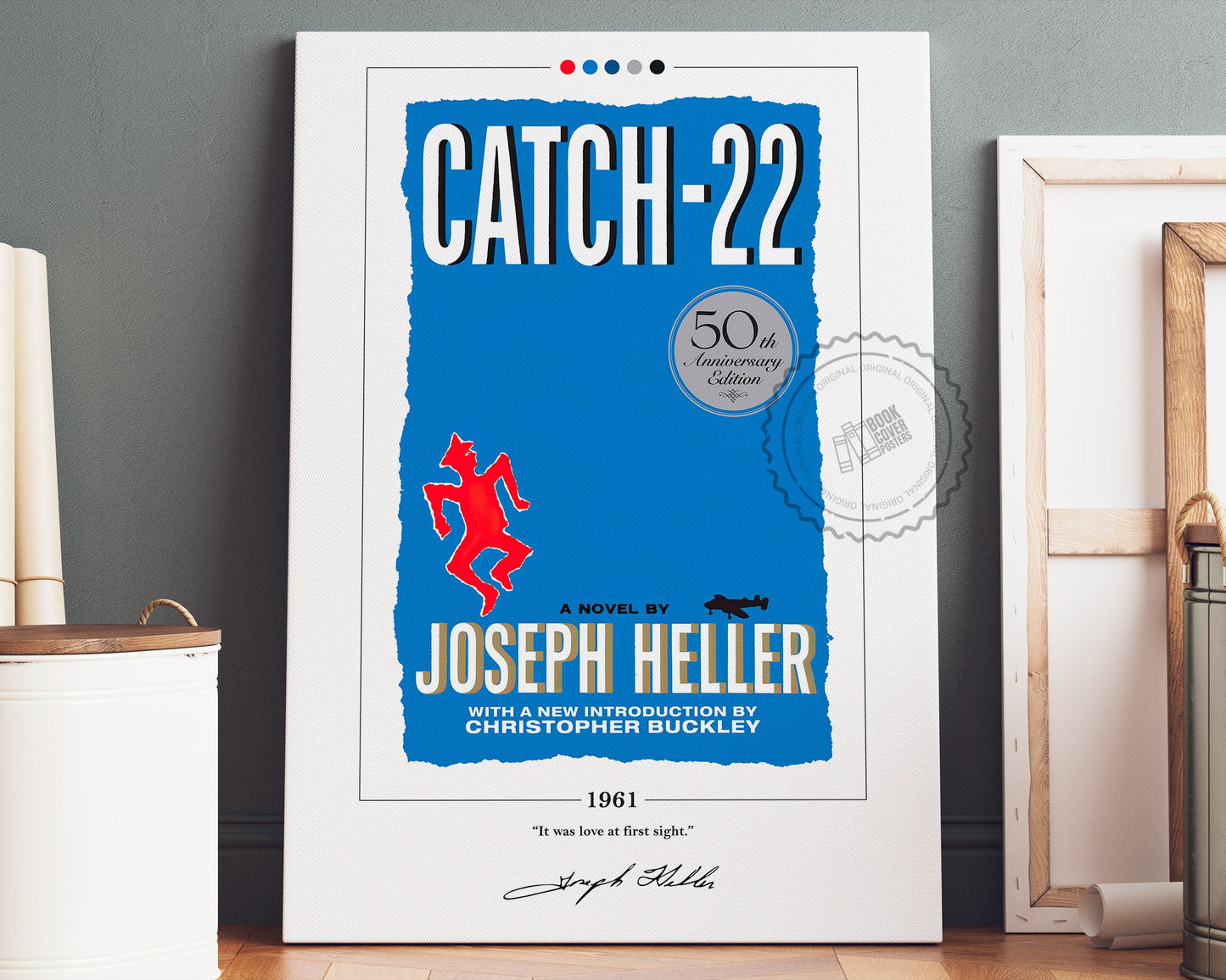 Catch 22 Book Cover Poster | Joseph Heller, Catch 22 Poster, Catch 22 Print, Book Posters, Book Art, Canvas Wall Art, Book Lover Gift