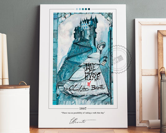 Jane Eyre Book Cover Poster | Charlotte Bronte, Jane Eyre Poster, Jane Eyre Print, Book Posters, Book Art, Canvas Wall Art, Book Lover Gift