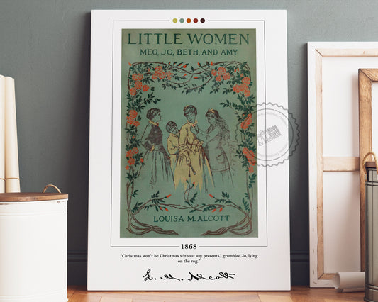 Little Women Book Cover Poster | Louisa May Alcott, Little Women Poster, Little Women Print, Book Posters, Canvas Wall Art, Book Lover Gift