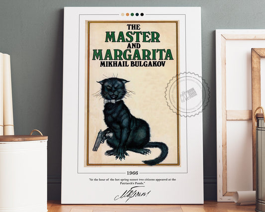 The Master and Margarita Book Cover Poster | Mikhail Bulgakov, Master and Margarita Poster, Book Posters, Canvas Print, Book Lover Gift