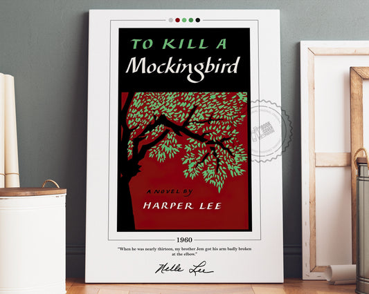 To Kill a Mockingbird Book Cover Poster | Harper Lee, To Kill a Mockingbird Poster, Book Posters, Canvas Wall Art, Book Art, Book Lover Gift